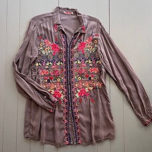 Embroidered Floral Women's Top Johnny Was